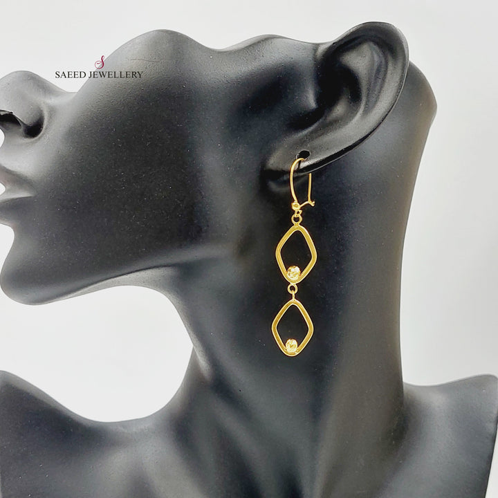 21K Gold Balls Cuban Links Earrings by Saeed Jewelry - Image 4