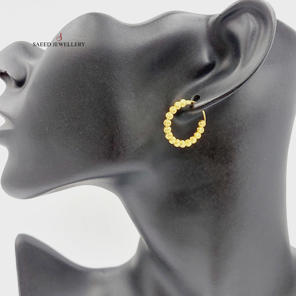 21K Gold Balls Earrings by Saeed Jewelry - Image 2