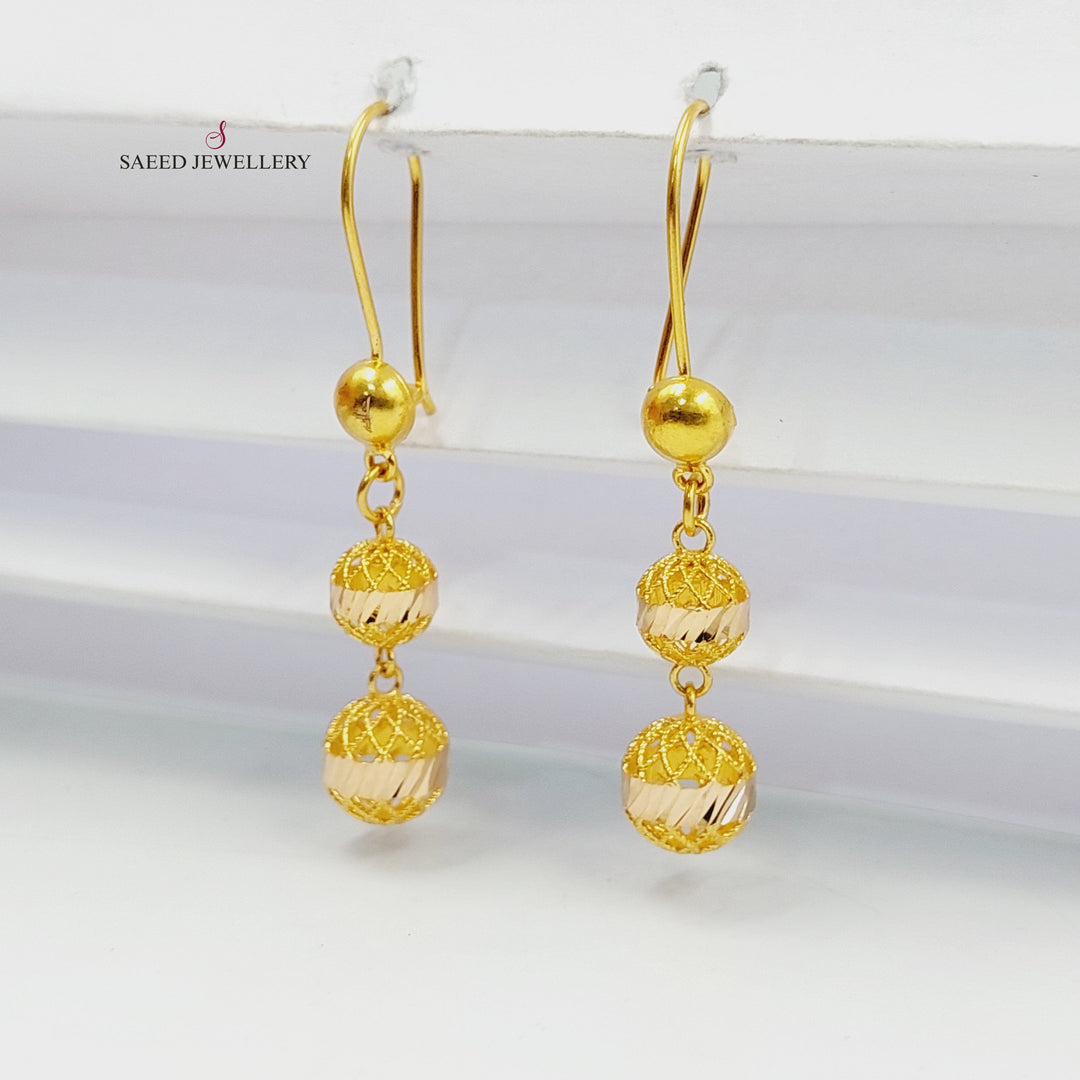 21K Gold Balls Earrings by Saeed Jewelry - Image 4