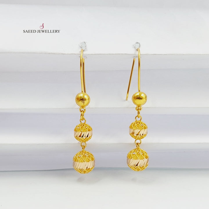 21K Gold Balls Earrings by Saeed Jewelry - Image 1