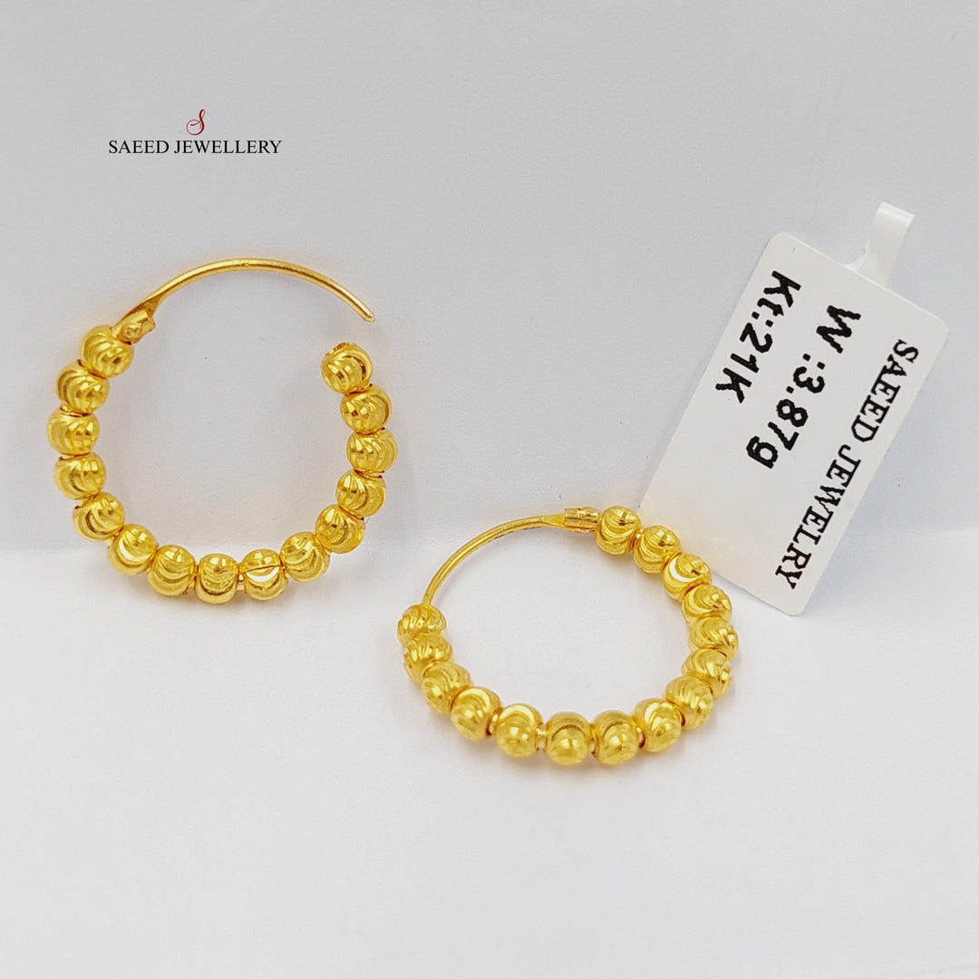 21K Gold Balls Earrings by Saeed Jewelry - Image 1