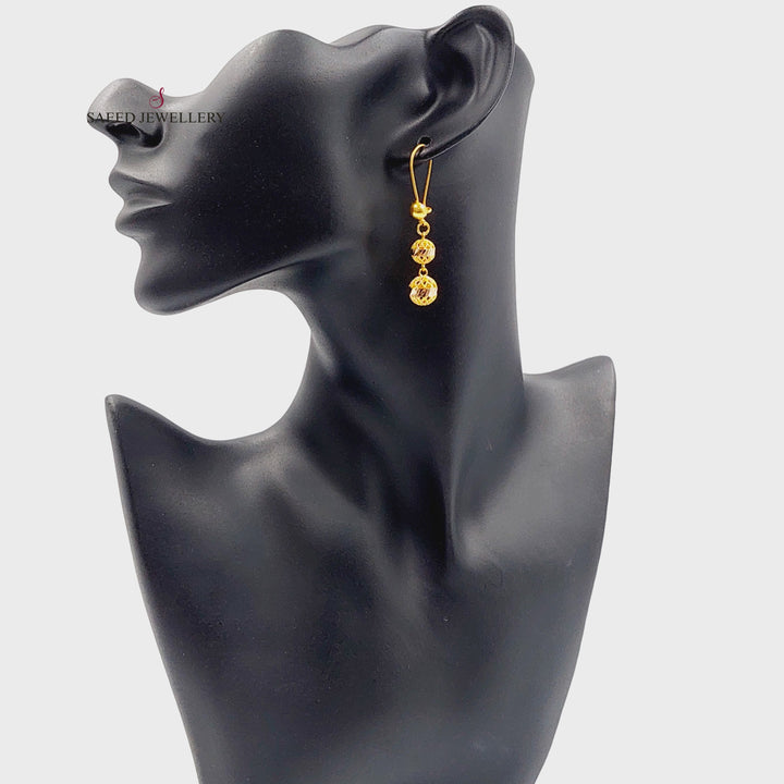 21K Gold Balls Earrings by Saeed Jewelry - Image 3