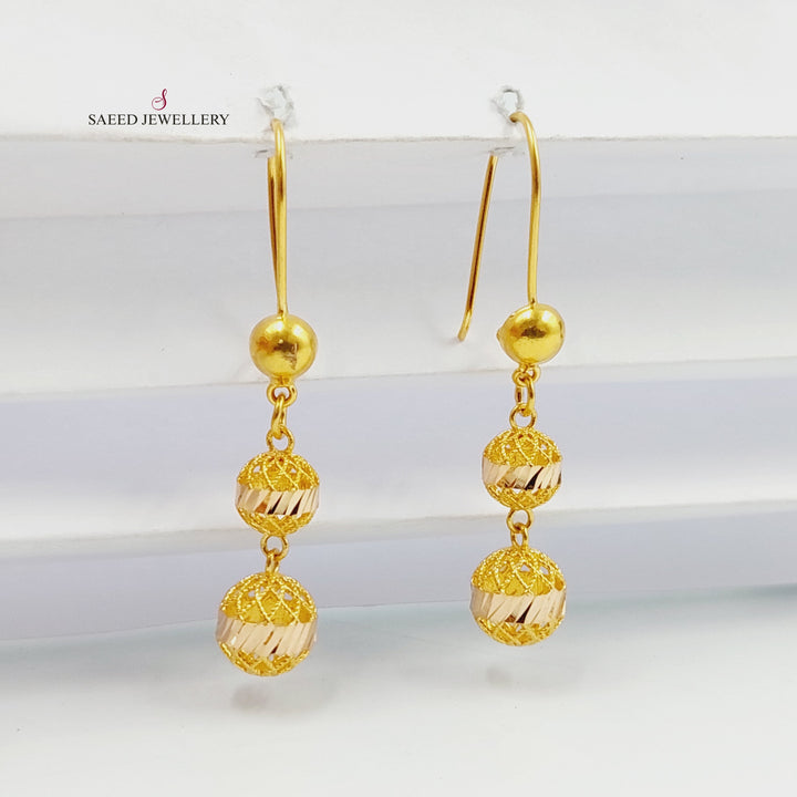 21K Gold Balls Earrings by Saeed Jewelry - Image 5