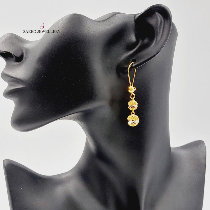 21K Gold Balls Earrings by Saeed Jewelry - Image 2