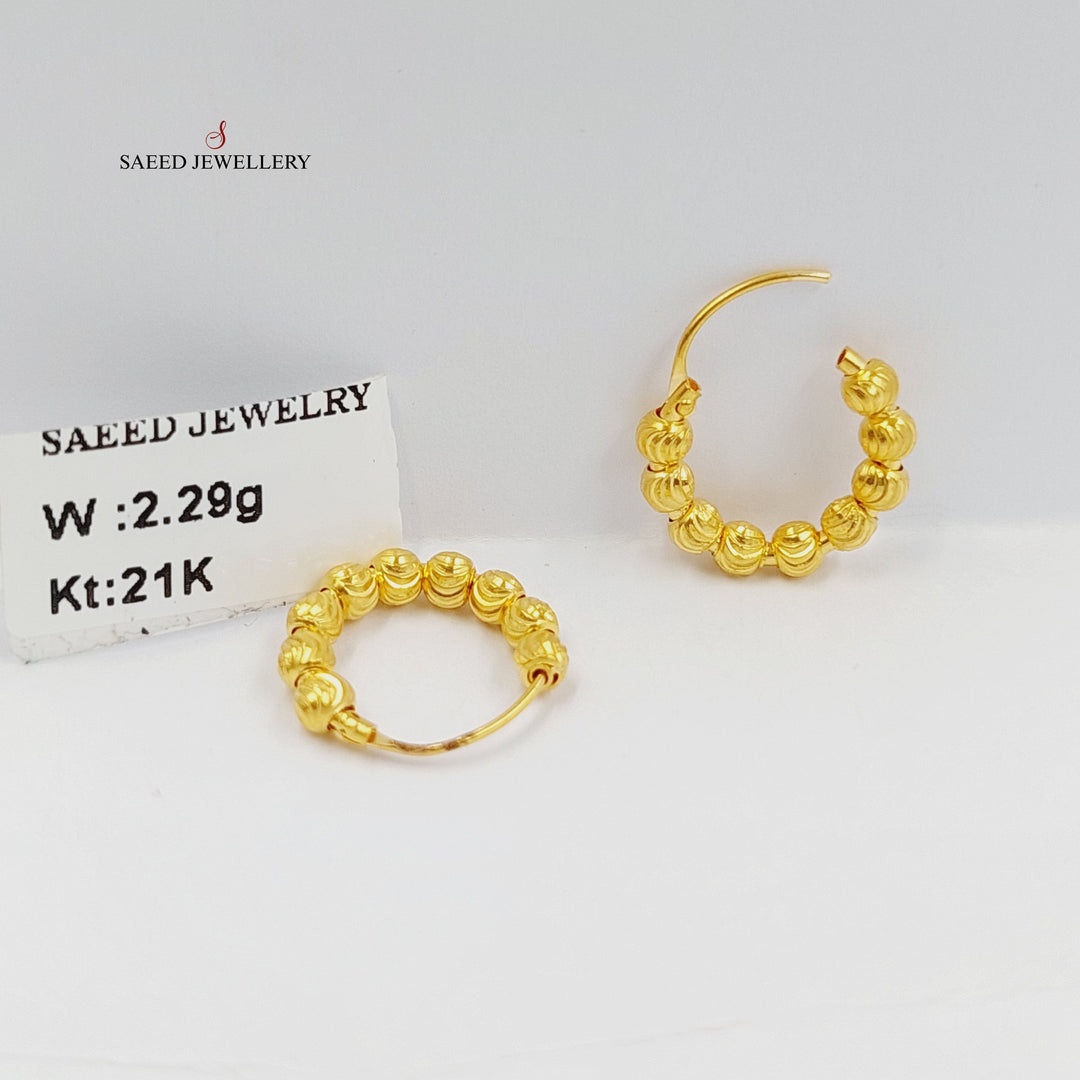 21K Gold Balls Earrings by Saeed Jewelry - Image 2