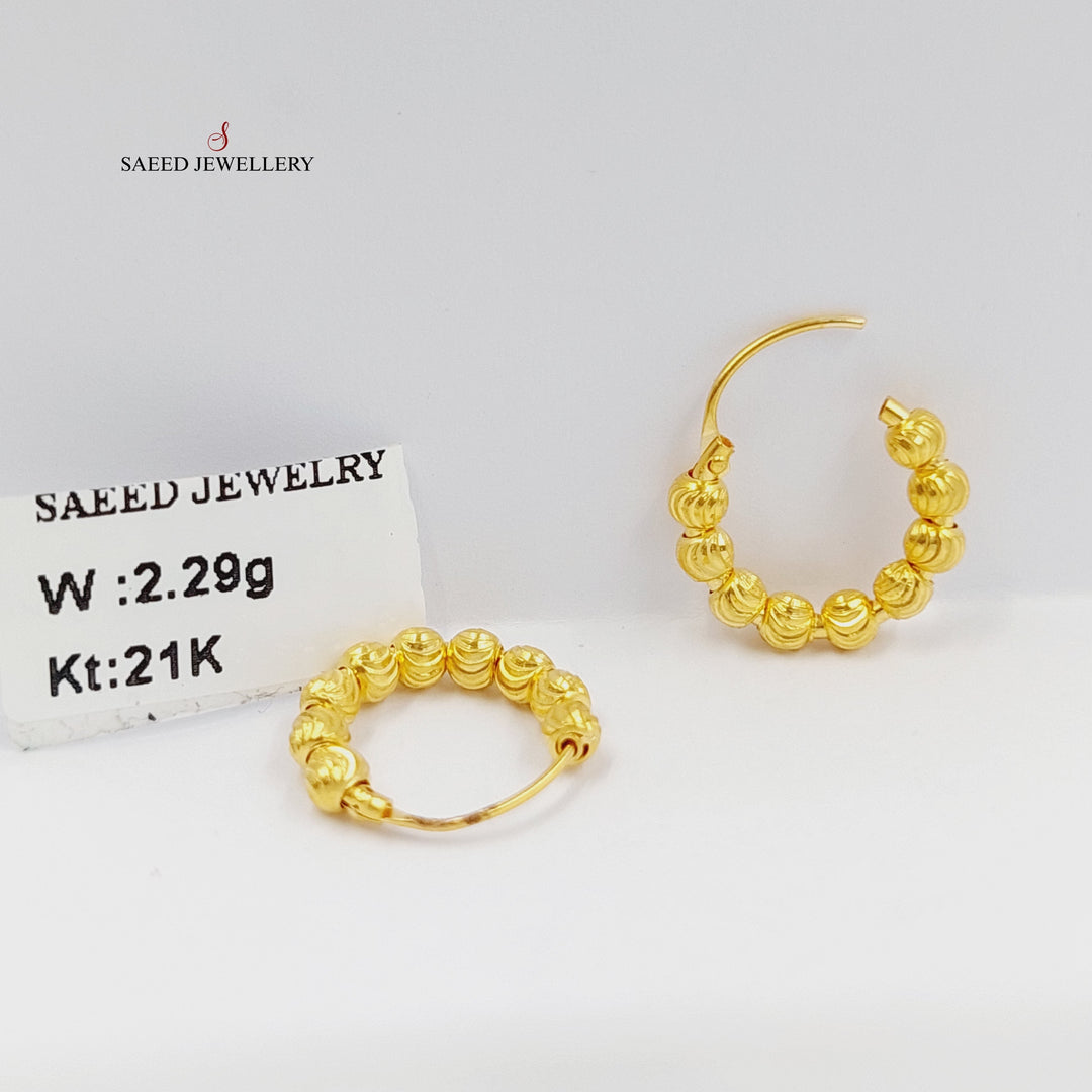 21K Gold Balls Earrings by Saeed Jewelry - Image 1