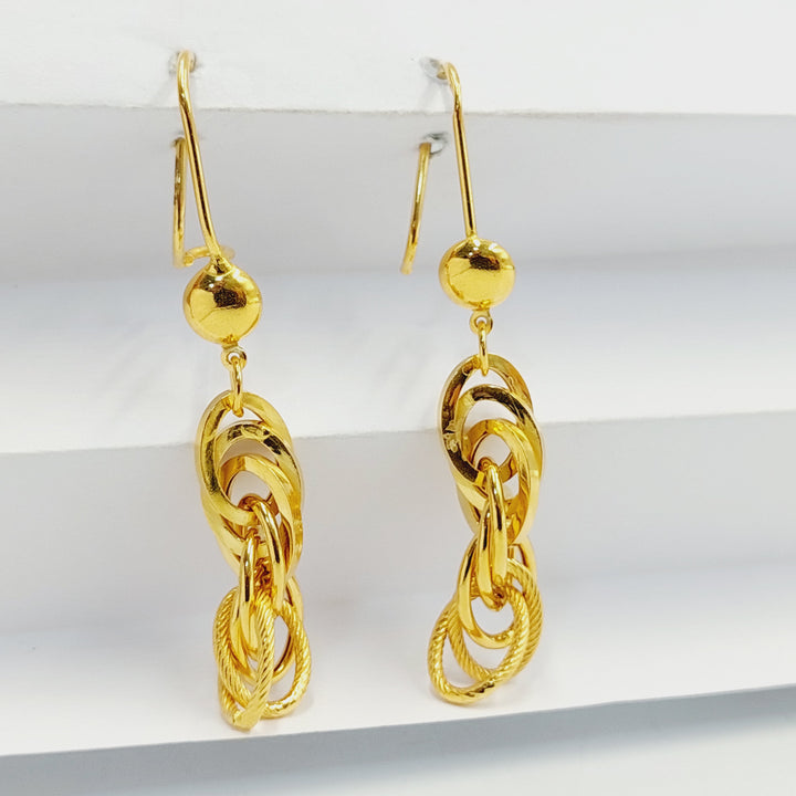 21K Gold Cuban Links Earrings by Saeed Jewelry - Image 3