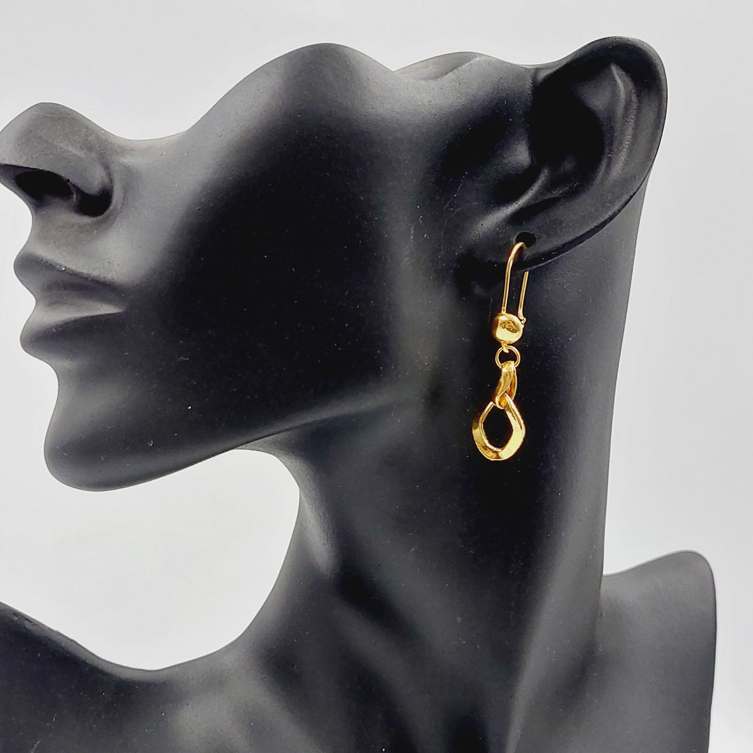 21K Gold Cuban Links Earrings by Saeed Jewelry - Image 2