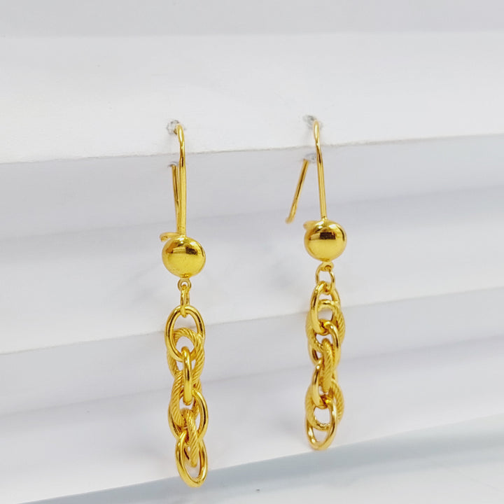 21K Gold Cuban Links Earrings by Saeed Jewelry - Image 4