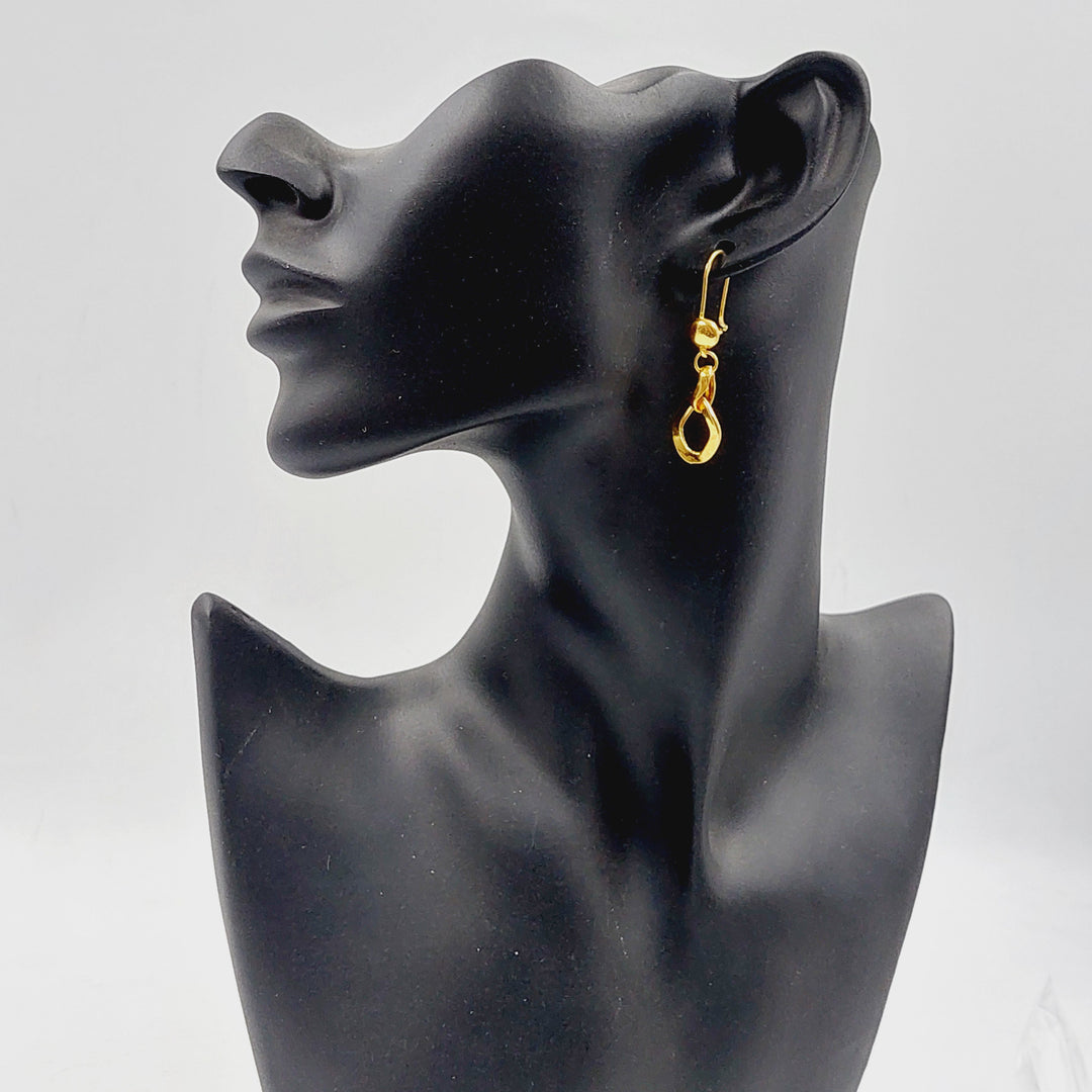 21K Gold Cuban Links Earrings by Saeed Jewelry - Image 3