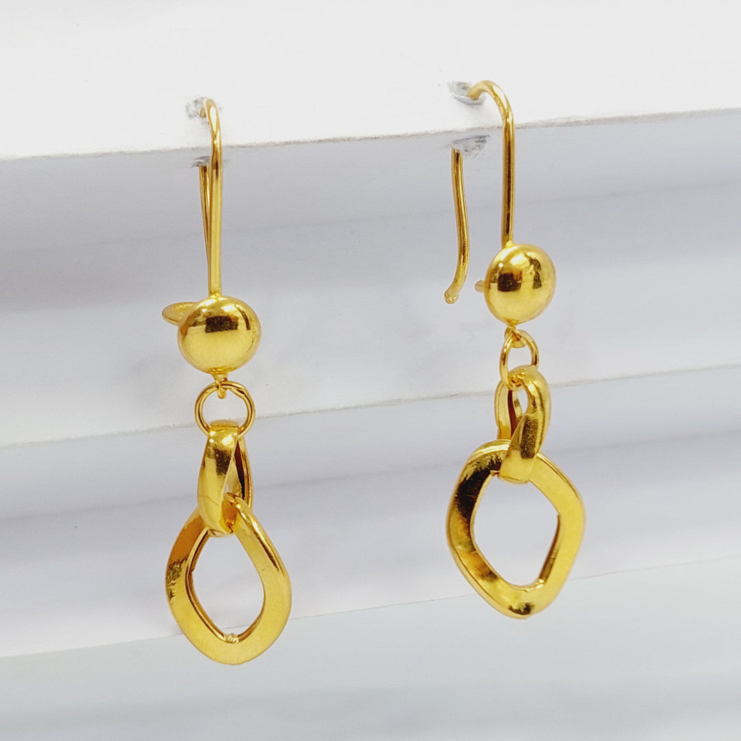 21K Gold Cuban Links Earrings by Saeed Jewelry - Image 1