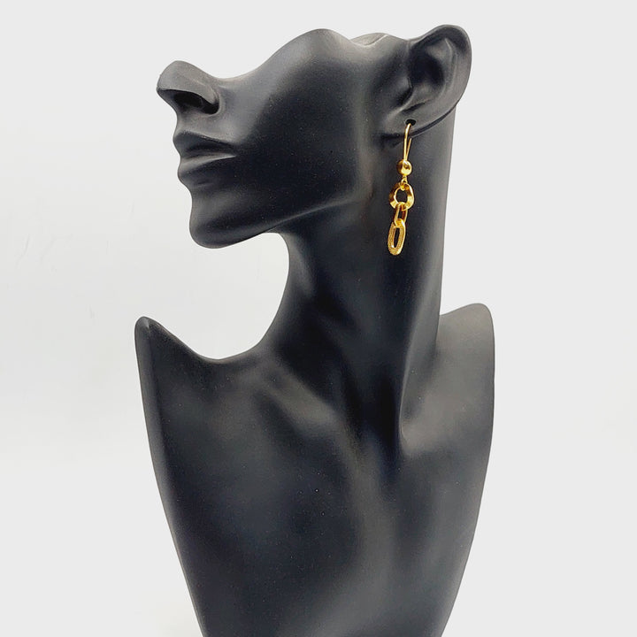 21K Gold Cuban Links Earrings by Saeed Jewelry - Image 3