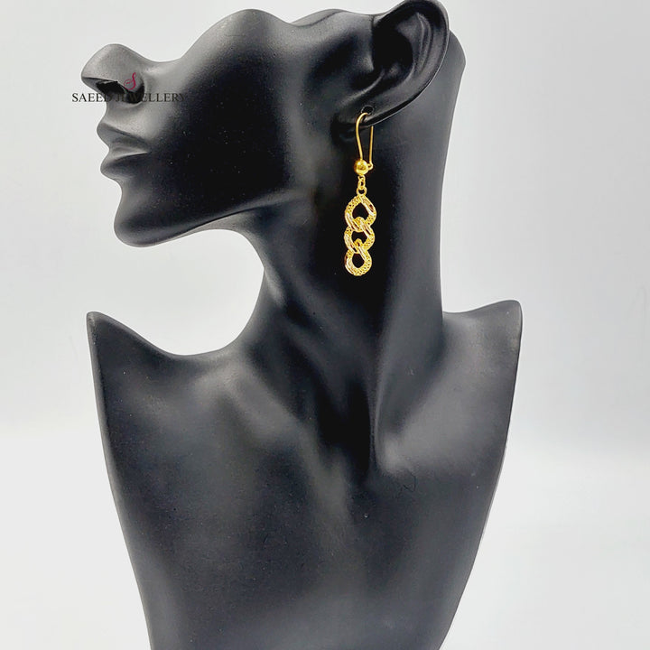 21K Gold Cuban Links Earrings by Saeed Jewelry - Image 5