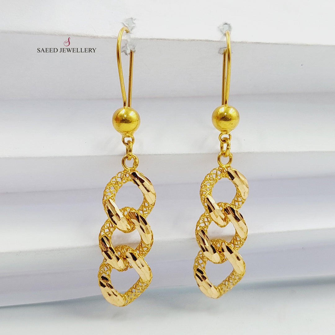 21K Gold Cuban Links Earrings by Saeed Jewelry - Image 2