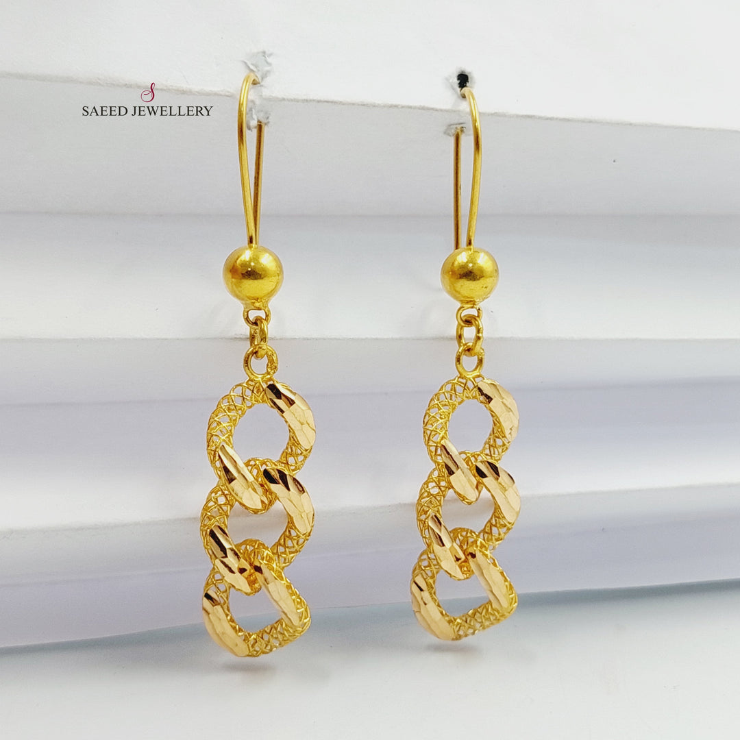 21K Gold Cuban Links Earrings by Saeed Jewelry - Image 4