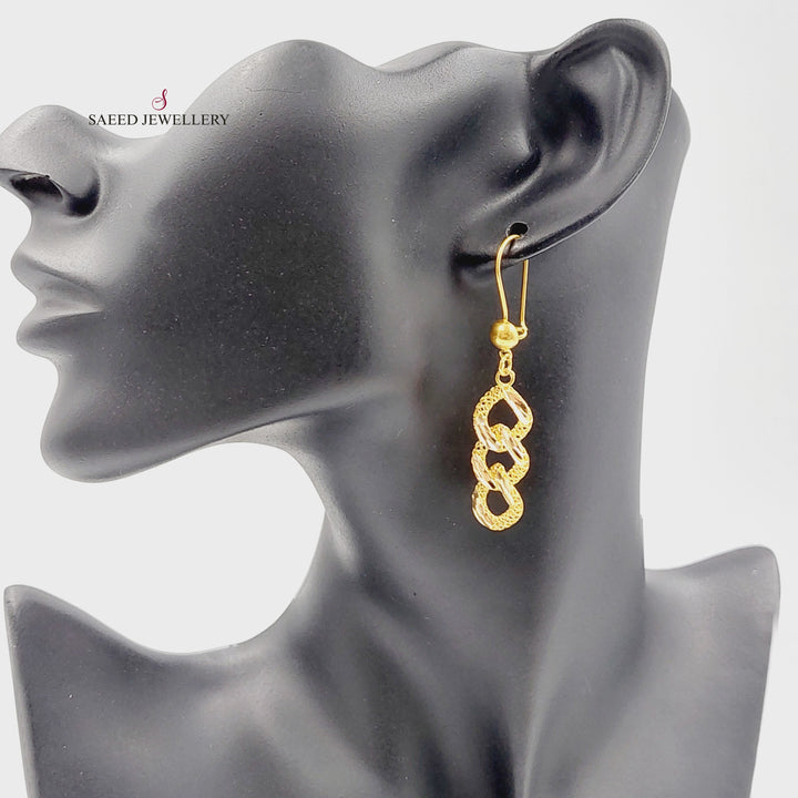 21K Gold Cuban Links Earrings by Saeed Jewelry - Image 1