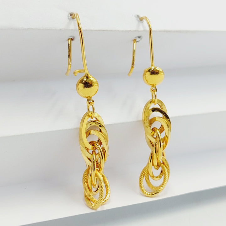 21K Gold Cuban Links Earrings by Saeed Jewelry - Image 1