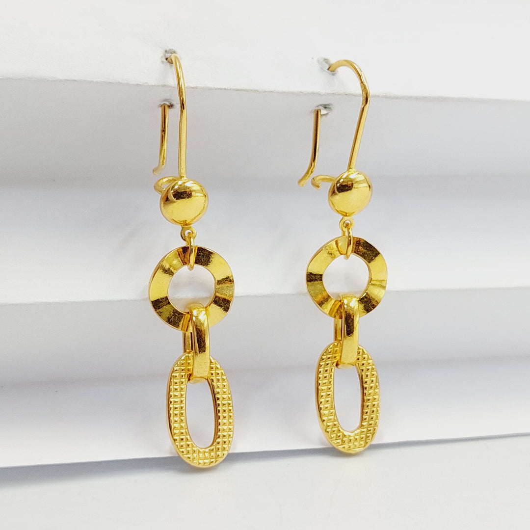 21K Gold Cuban Links Earrings by Saeed Jewelry - Image 1