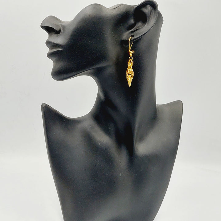 21K Gold Cuban Links Earrings by Saeed Jewelry - Image 4