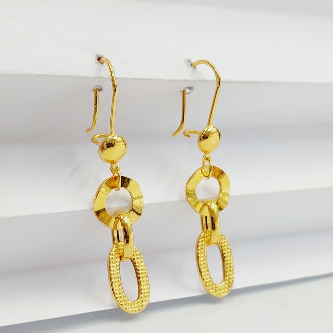 21K Gold Cuban Links Earrings by Saeed Jewelry - Image 2