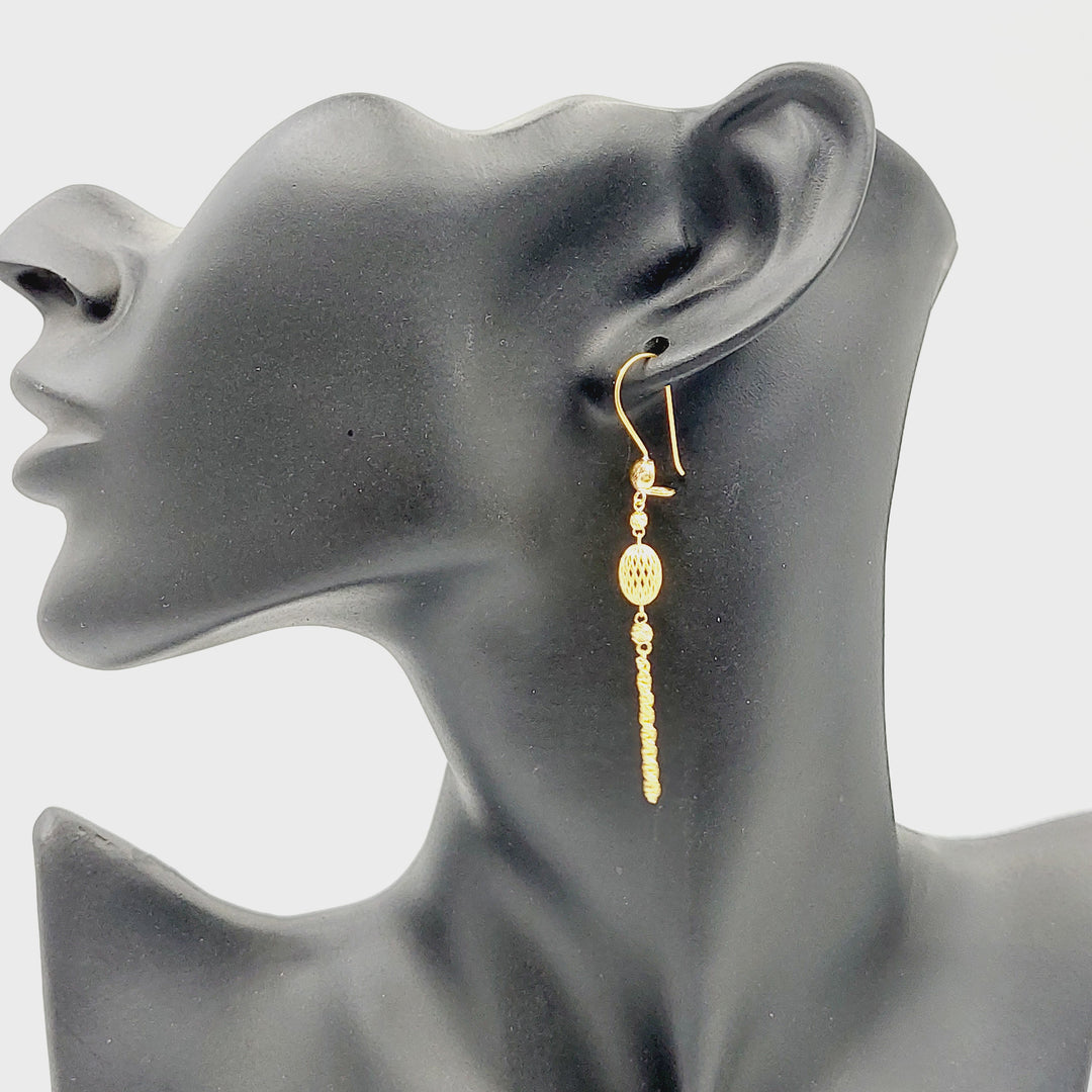 21K Gold Deluxe Bell Earrings by Saeed Jewelry - Image 3