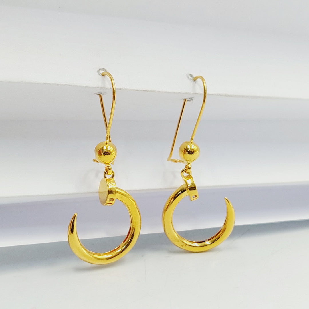 21K Gold Deluxe Nail Earrings by Saeed Jewelry - Image 1