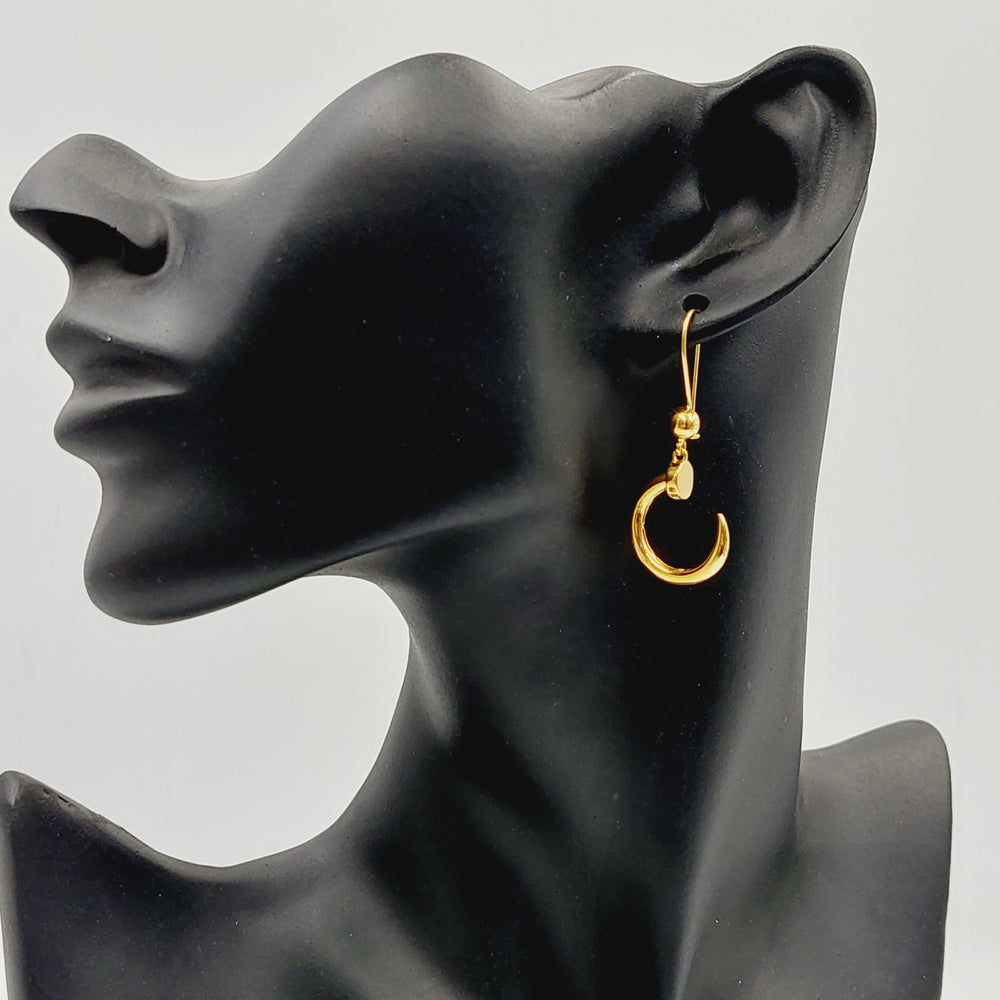 21K Gold Deluxe Nail Earrings by Saeed Jewelry - Image 2