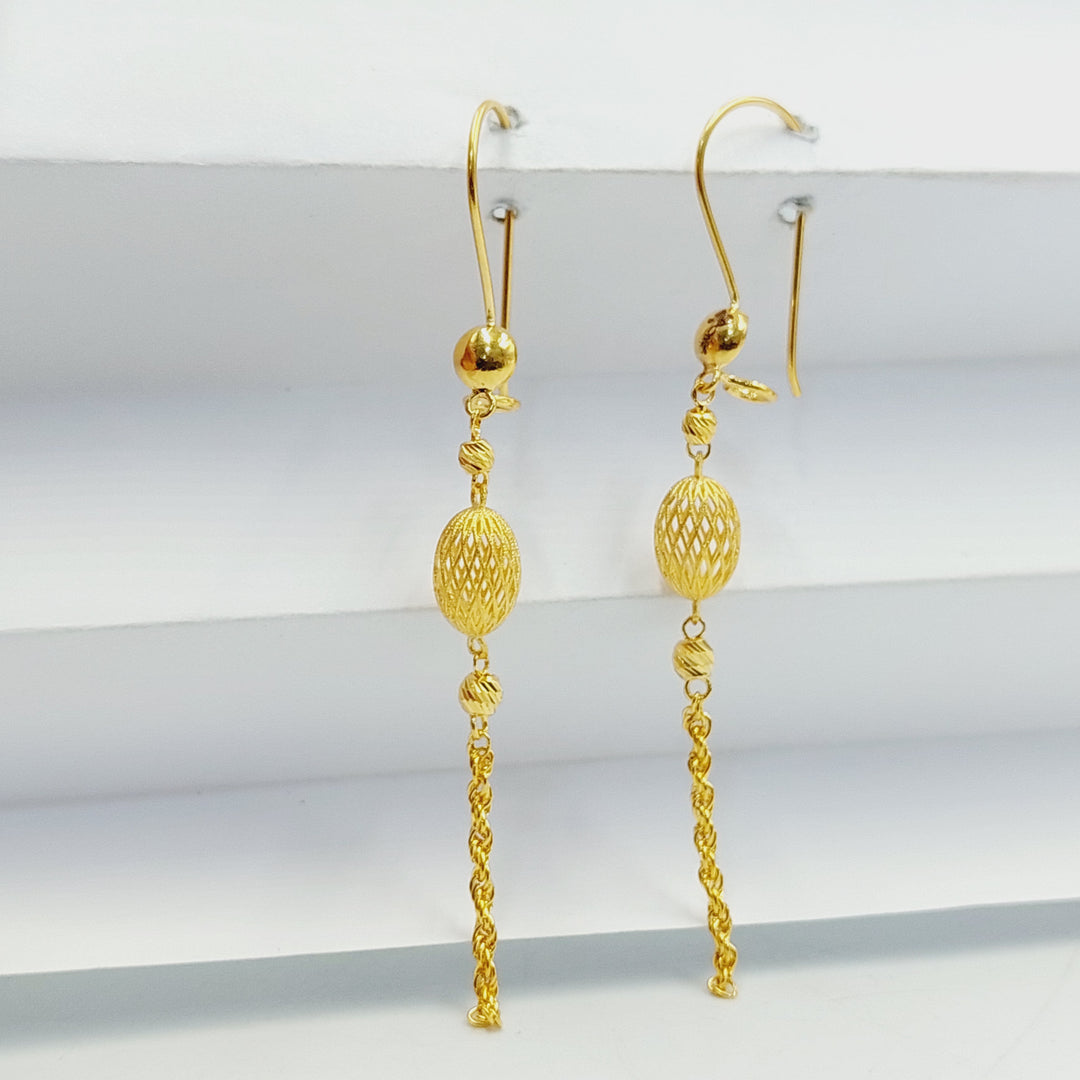 21K Gold Deluxe Bell Earrings by Saeed Jewelry - Image 1