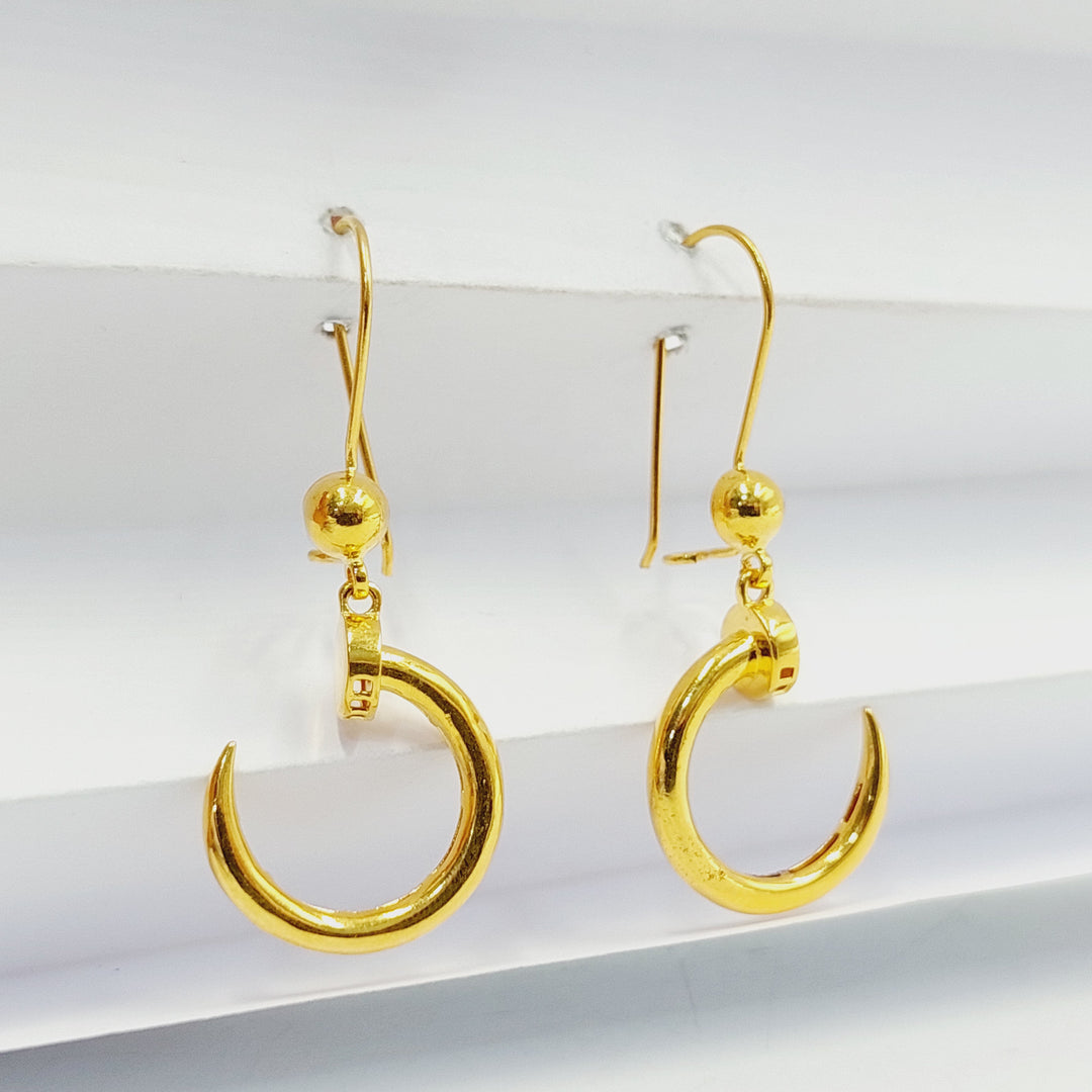 21K Gold Deluxe Nail Earrings by Saeed Jewelry - Image 5