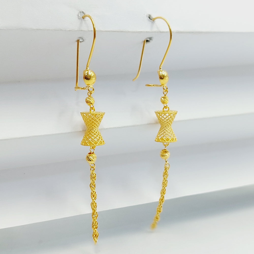 21K Gold Deluxe Bell Earrings by Saeed Jewelry - Image 2