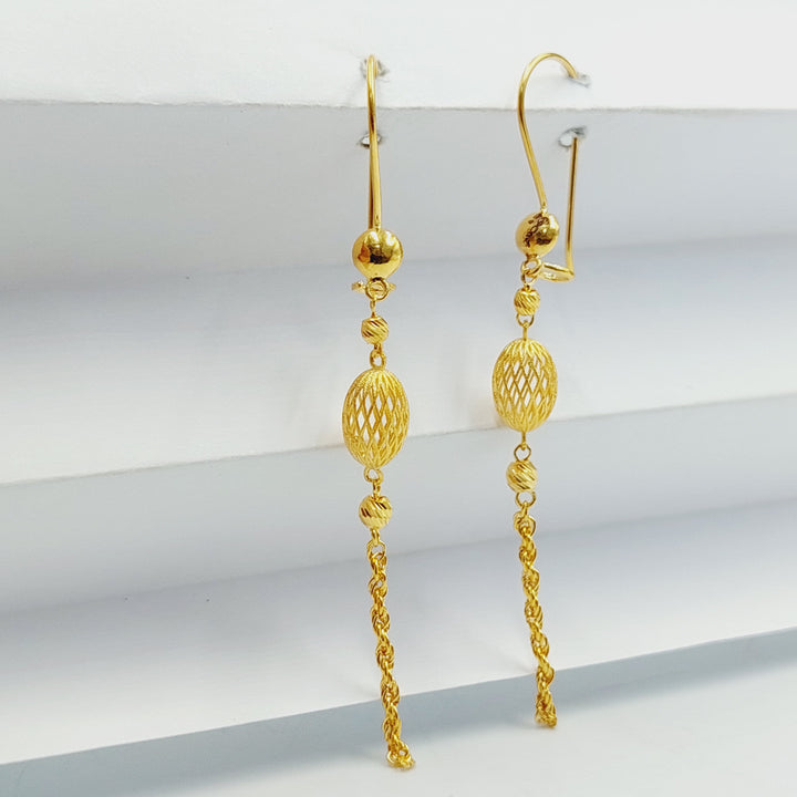 21K Gold Deluxe Bell Earrings by Saeed Jewelry - Image 2