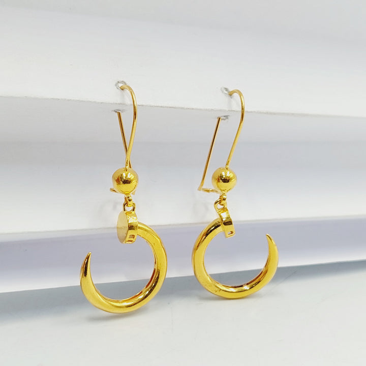 21K Gold Deluxe Nail Earrings by Saeed Jewelry - Image 1