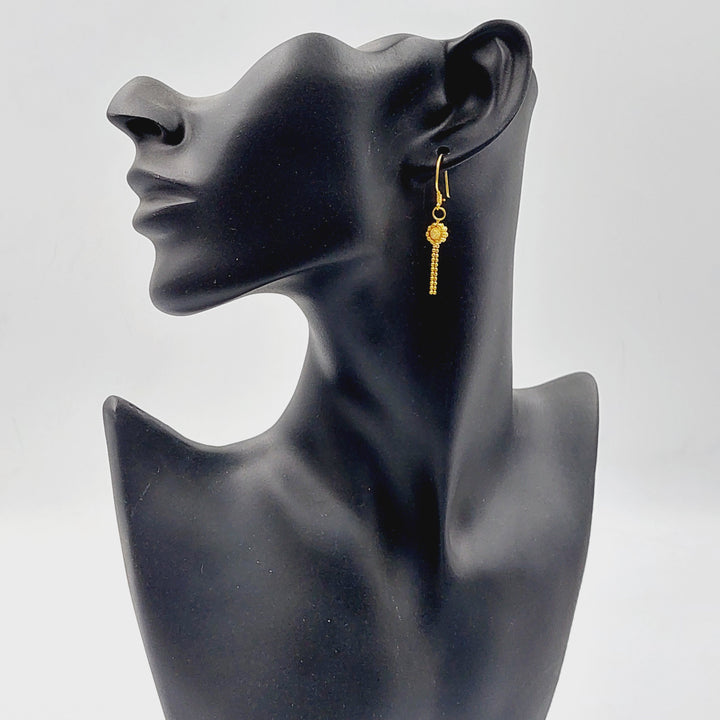 21K Gold Deluxe Fancy Earrings by Saeed Jewelry - Image 3