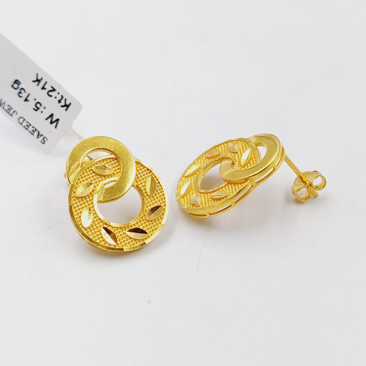 21K Gold Deluxe Screw Earrings by Saeed Jewelry - Image 1