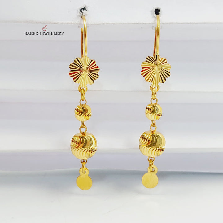 21K Gold Deluxe Balls Earrings by Saeed Jewelry - Image 2