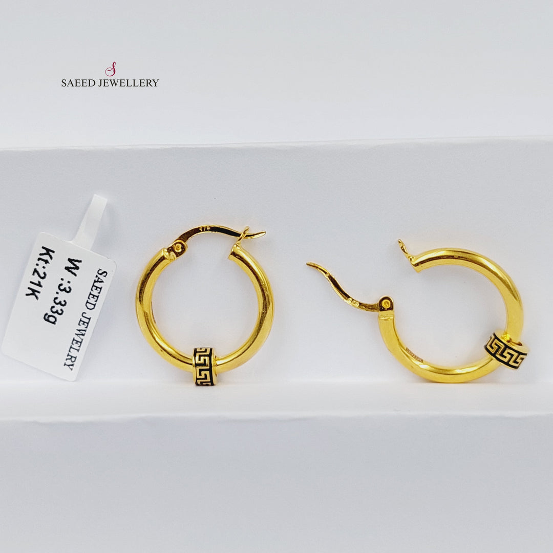 21K Gold Enameled Hoop Earrings by Saeed Jewelry - Image 6