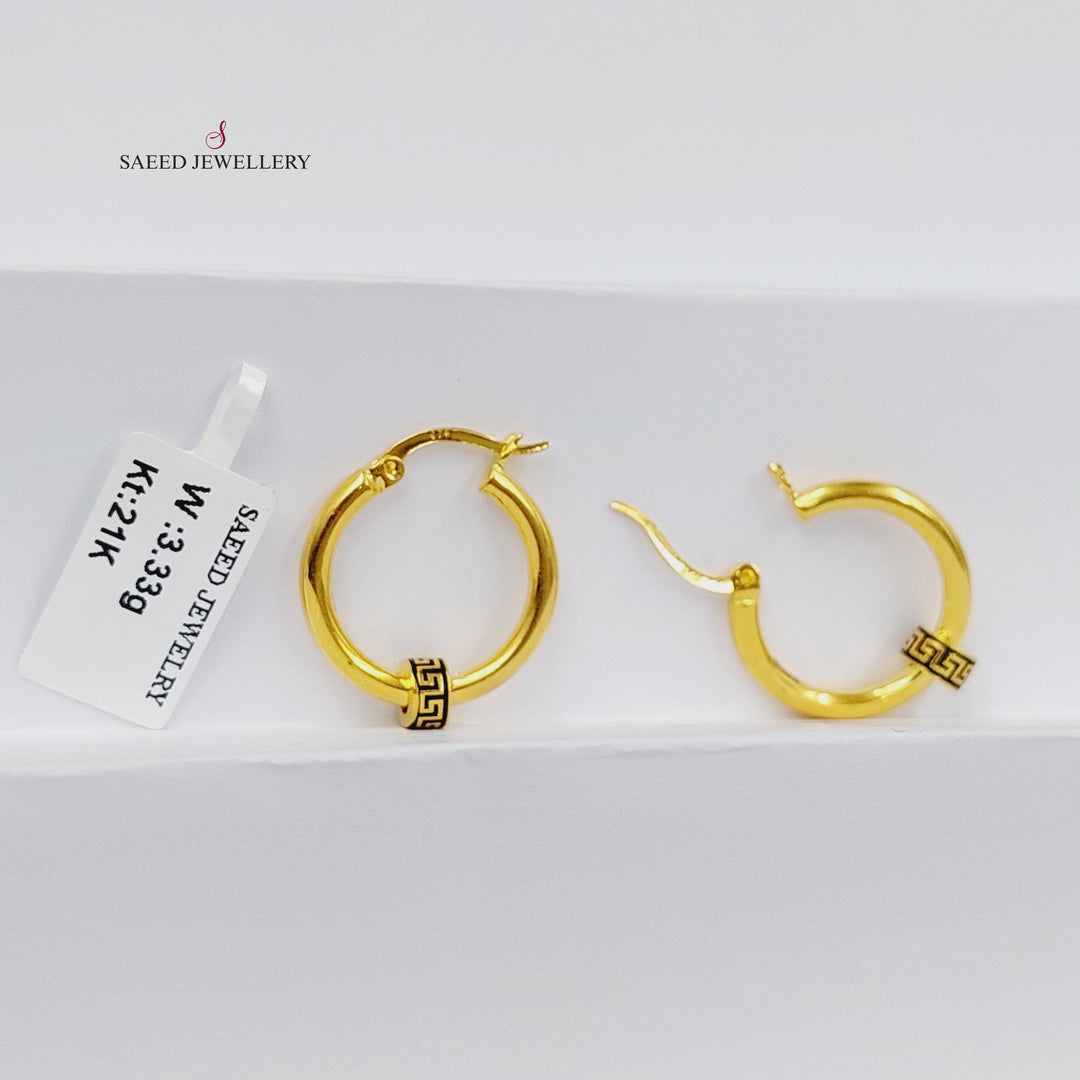 21K Gold Enameled Hoop Earrings by Saeed Jewelry - Image 5