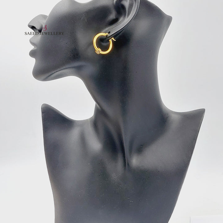 21K Gold Enameled Hoop Earrings by Saeed Jewelry - Image 3