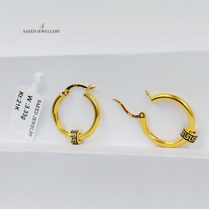 21K Gold Enameled Hoop Earrings by Saeed Jewelry - Image 4