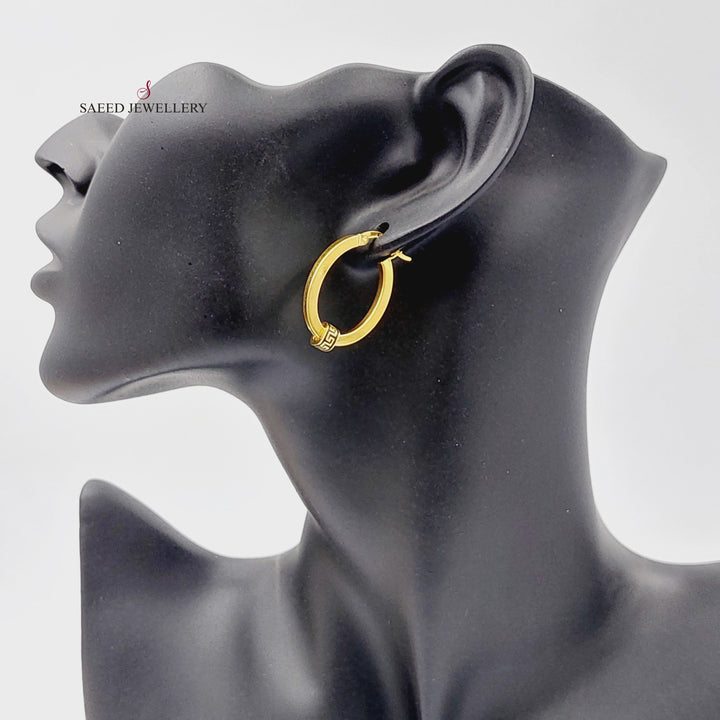 21K Gold Enameled Hoop Earrings by Saeed Jewelry - Image 3