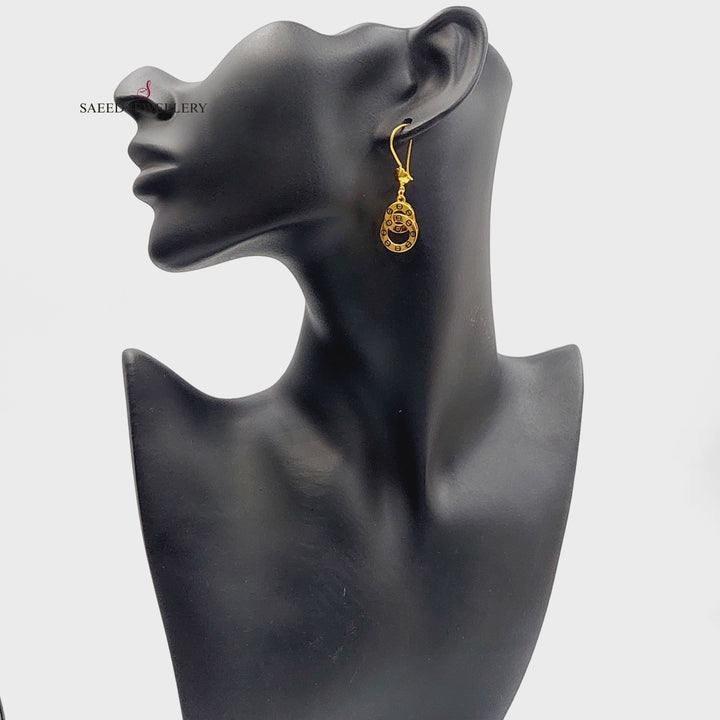 21K Gold Enameled Deluxe Earrings by Saeed Jewelry - Image 4