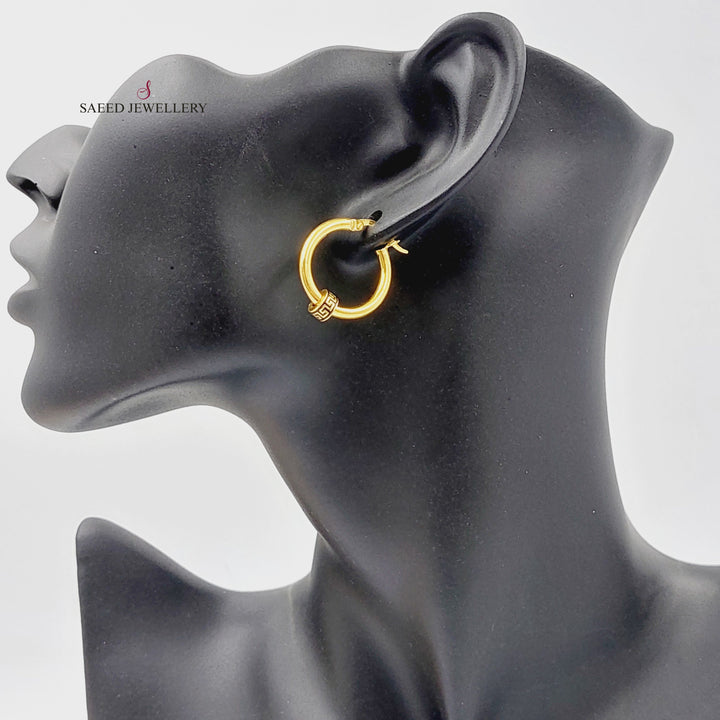 21K Gold Enameled Hoop Earrings by Saeed Jewelry - Image 2