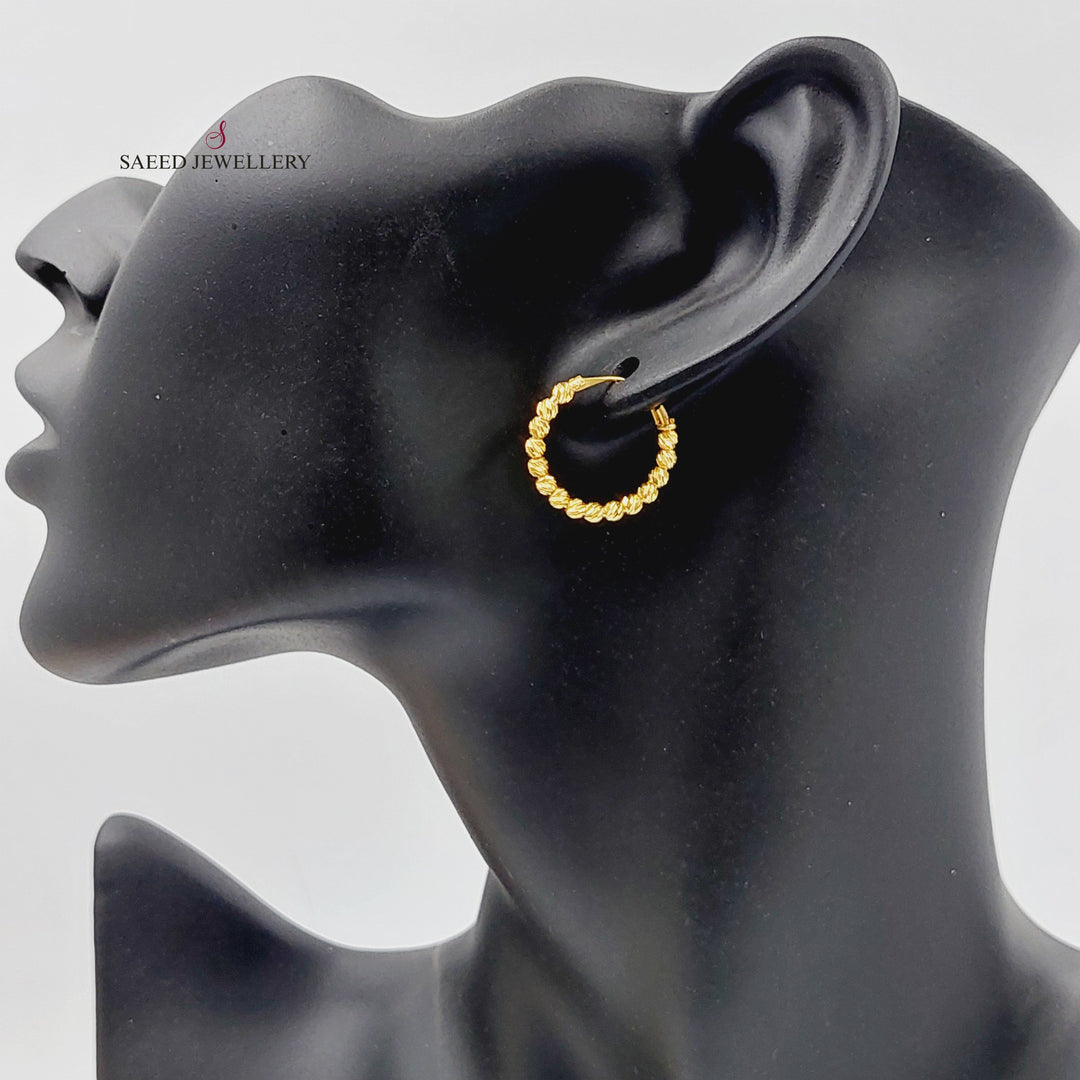 21K Gold Hoop Earrings by Saeed Jewelry - Image 2