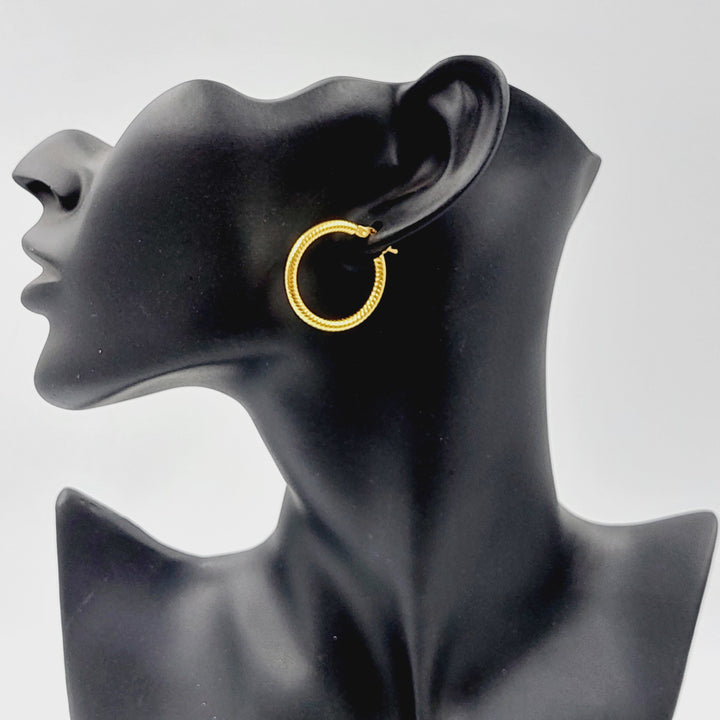 21K Gold Hoop Earrings by Saeed Jewelry - Image 3