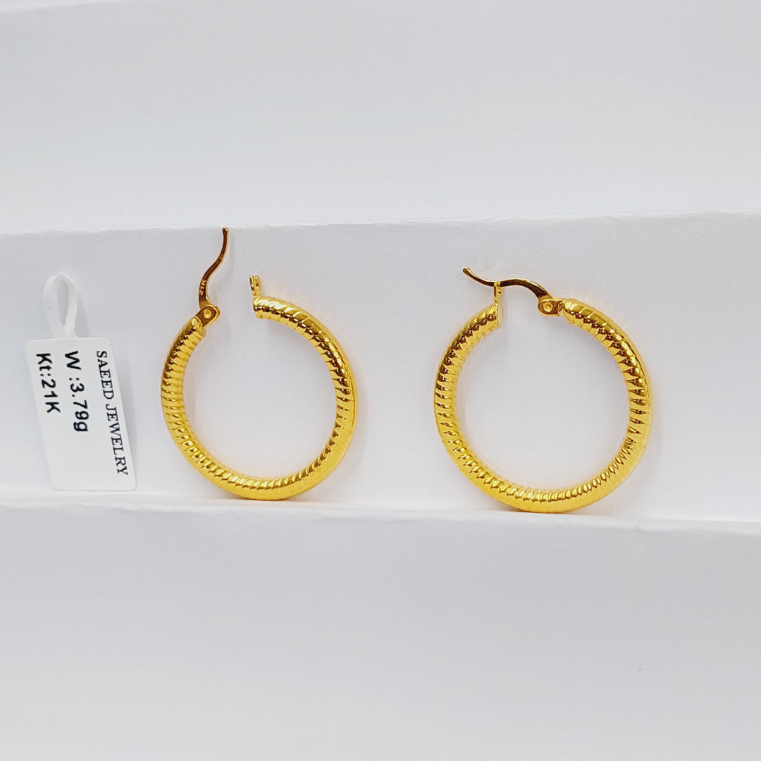 21K Gold Hoop Earrings by Saeed Jewelry - Image 2