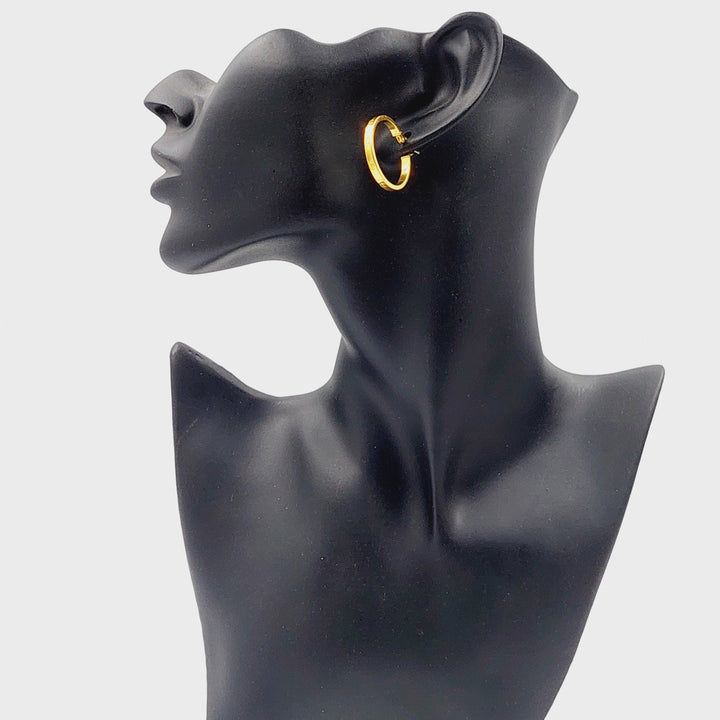 21K Gold Hoop Earrings by Saeed Jewelry - Image 2