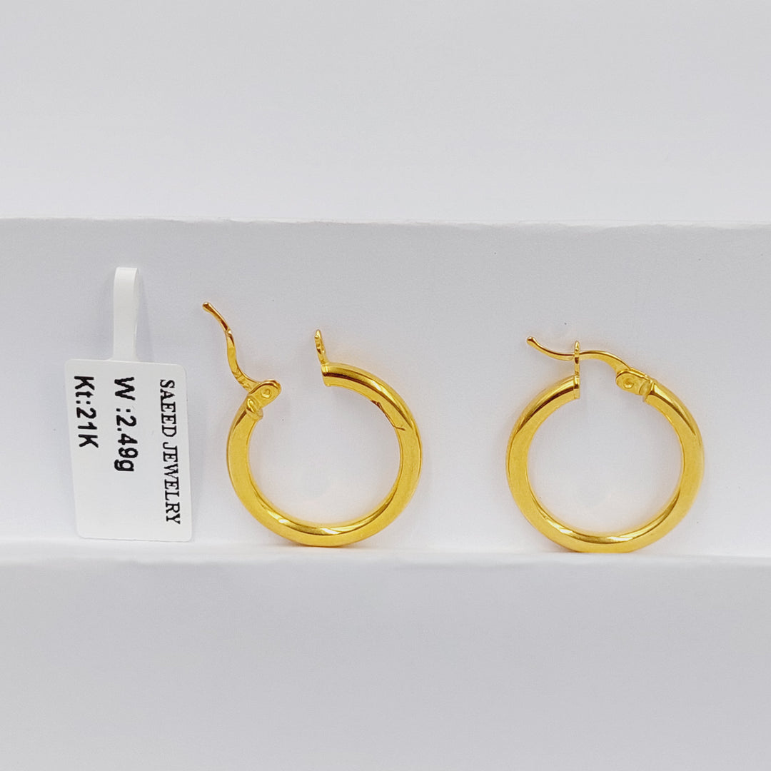 21K Gold Hoop Earrings by Saeed Jewelry - Image 1