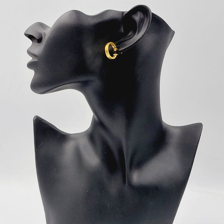 21K Gold Hoop Earrings by Saeed Jewelry - Image 3