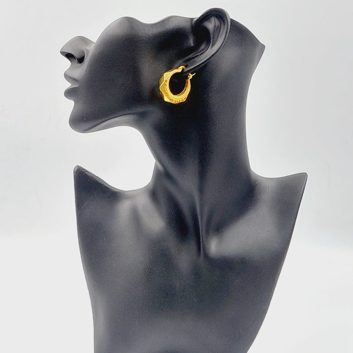 21K Gold Hoop Earrings by Saeed Jewelry - Image 3