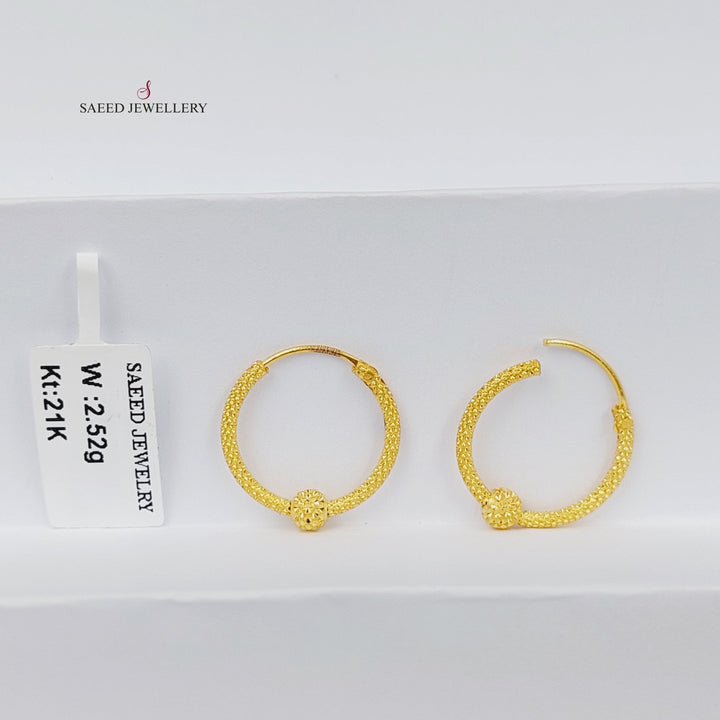 21K Gold Hoop Earrings by Saeed Jewelry - Image 1